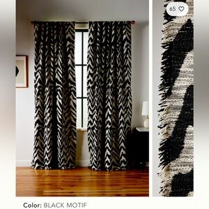 Anthropologie Curtains Black Out Chevron Fringe Curtains